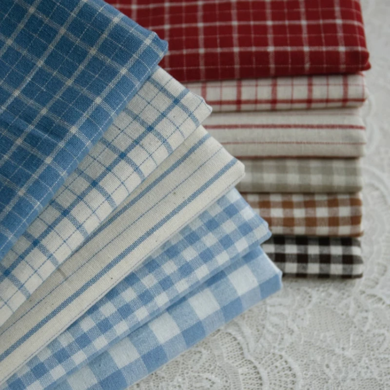 Linen Table Runner - Vải cotton dệt họa tiết kẻ