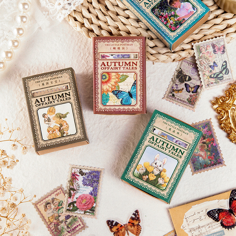 Home Decor Magazine - 100pcs Autumn Fairy Tale Stamp Stickers