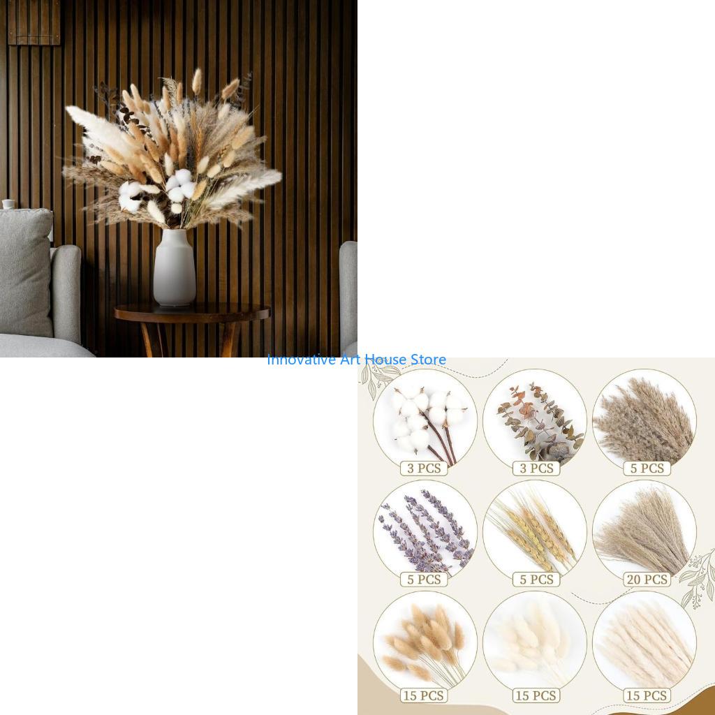 Pampas Grass Decor - E1PC Tập hợp bằng tay 86