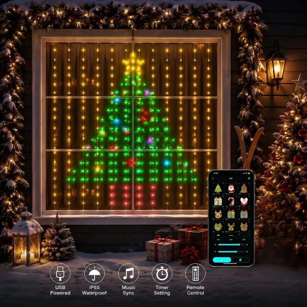 LED Christmas Curtain Lights C - đánh giá và giá Home Decor Free App