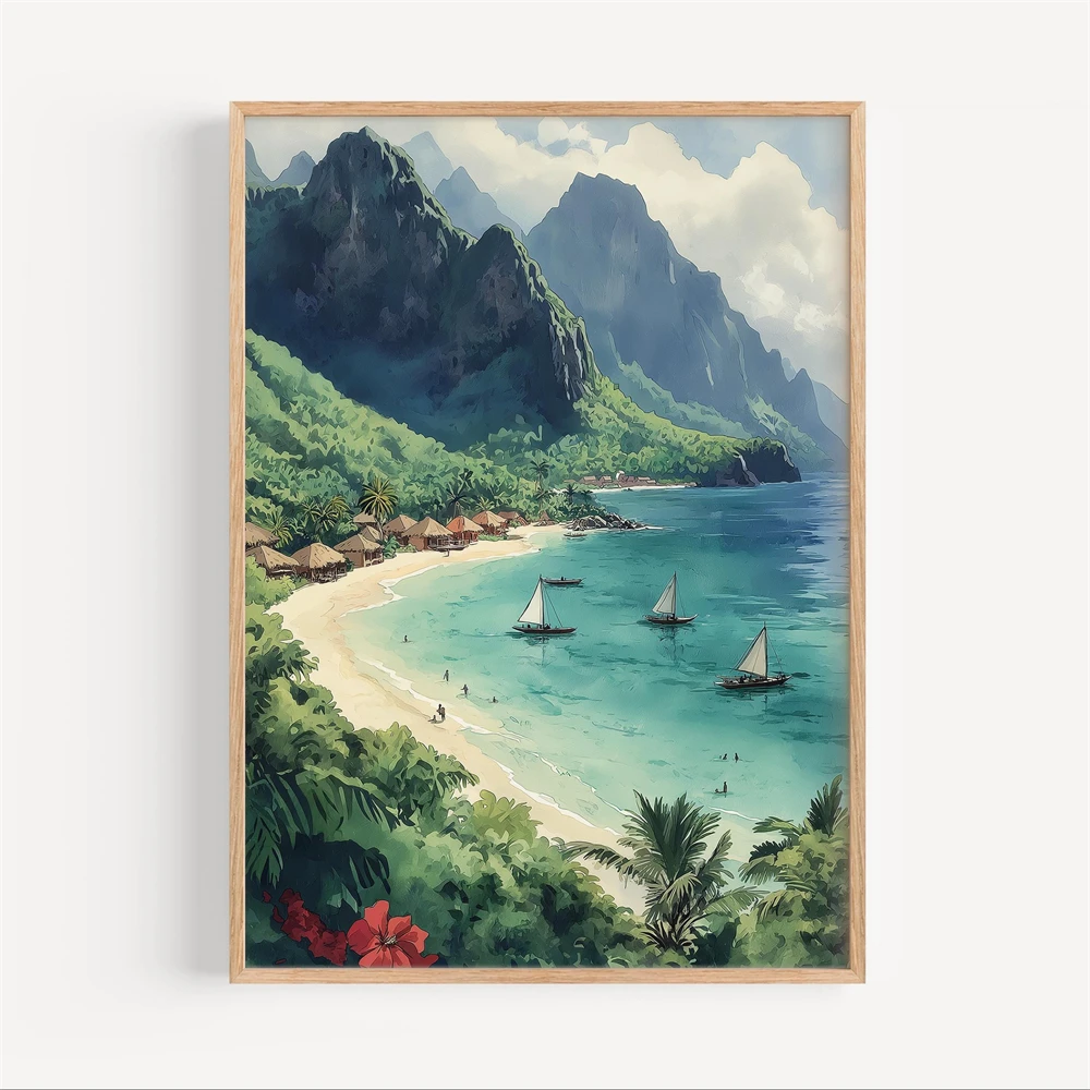 Lombok Watercolor Canvas Paint - đánh giá và giá Home Decor Indonesia