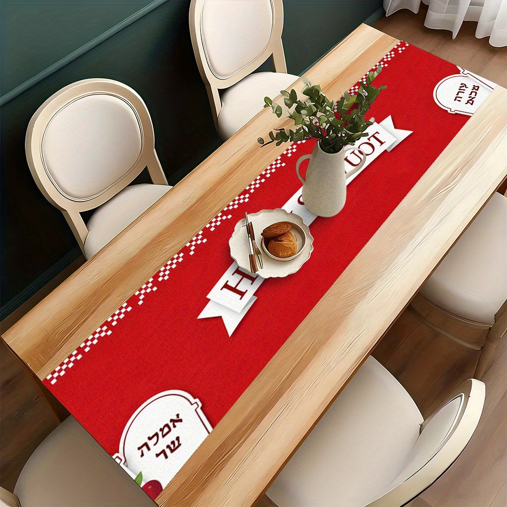 Happy Shavuot Linen Table Runn - đánh giá và giá Linen Table Runner