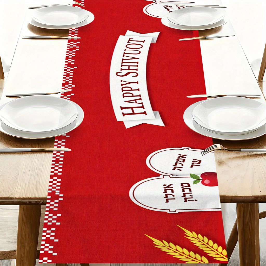 Happy Shavuot Linen Table Runn - đánh giá và giá Linen Table Runner